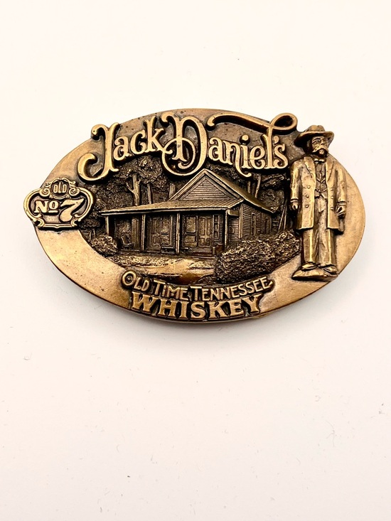Jack Daniels Other - Vintage 1989 Jack Daniel's Brass Tone Oval Belt Buckle - Gold Bronze Finish